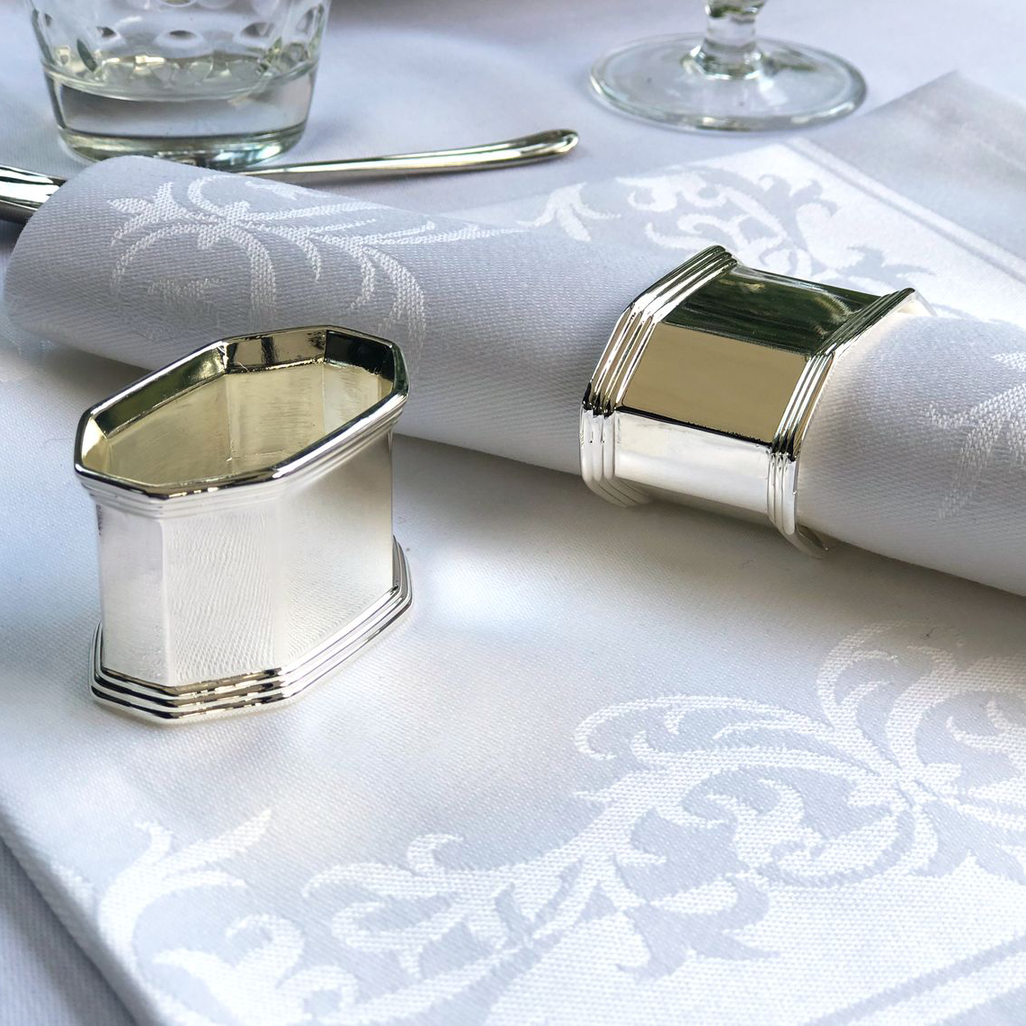 Napkin ring Louisa, oval, silver coated