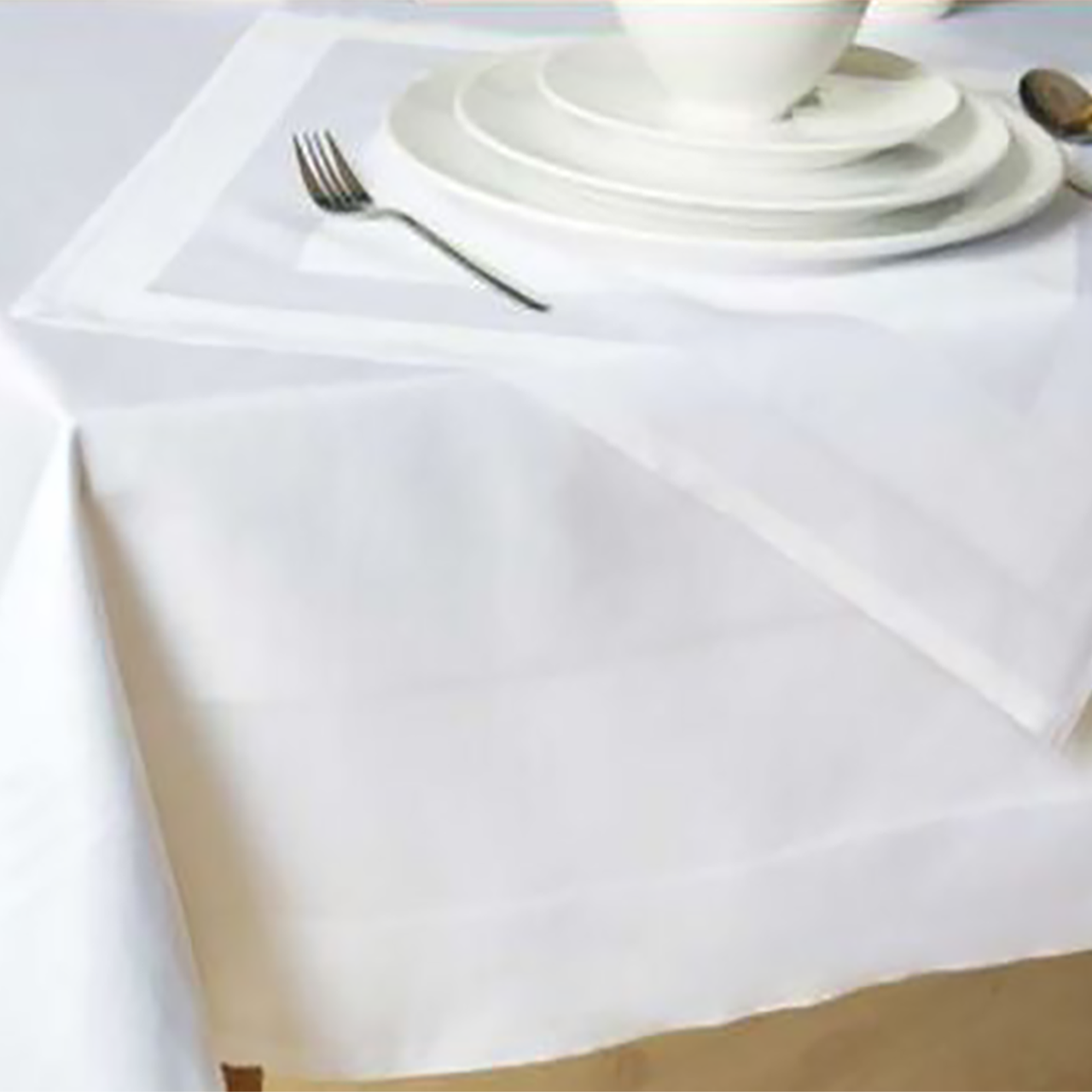 Table cover with satin band
