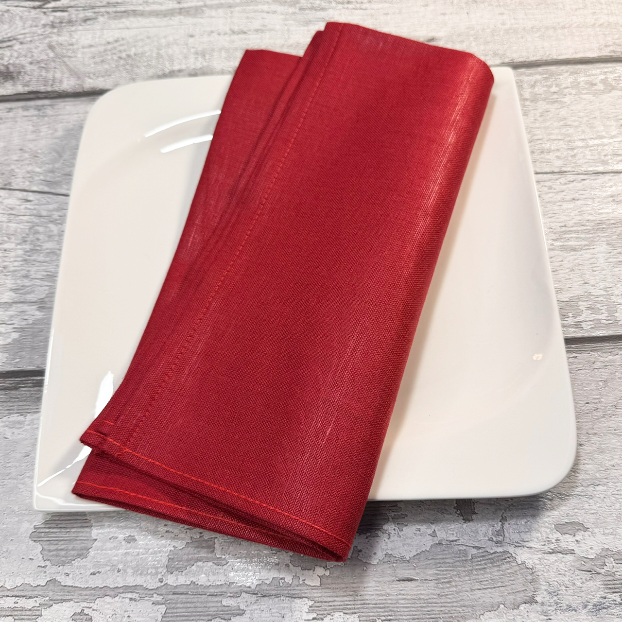 Halbleinen-Serviette rot