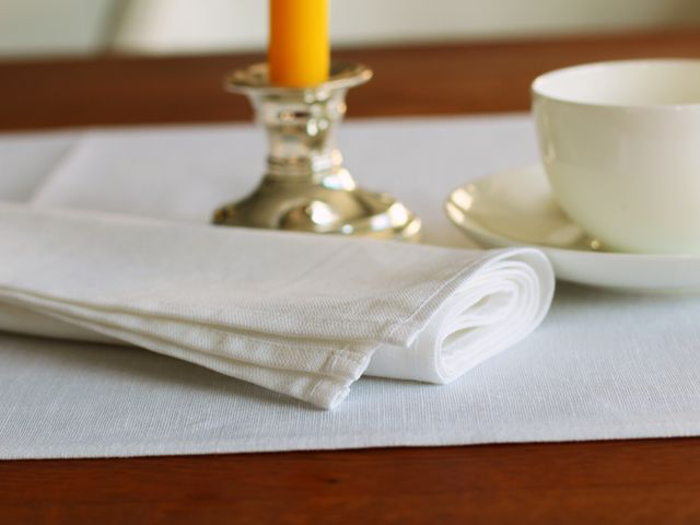 White half-linen table runner