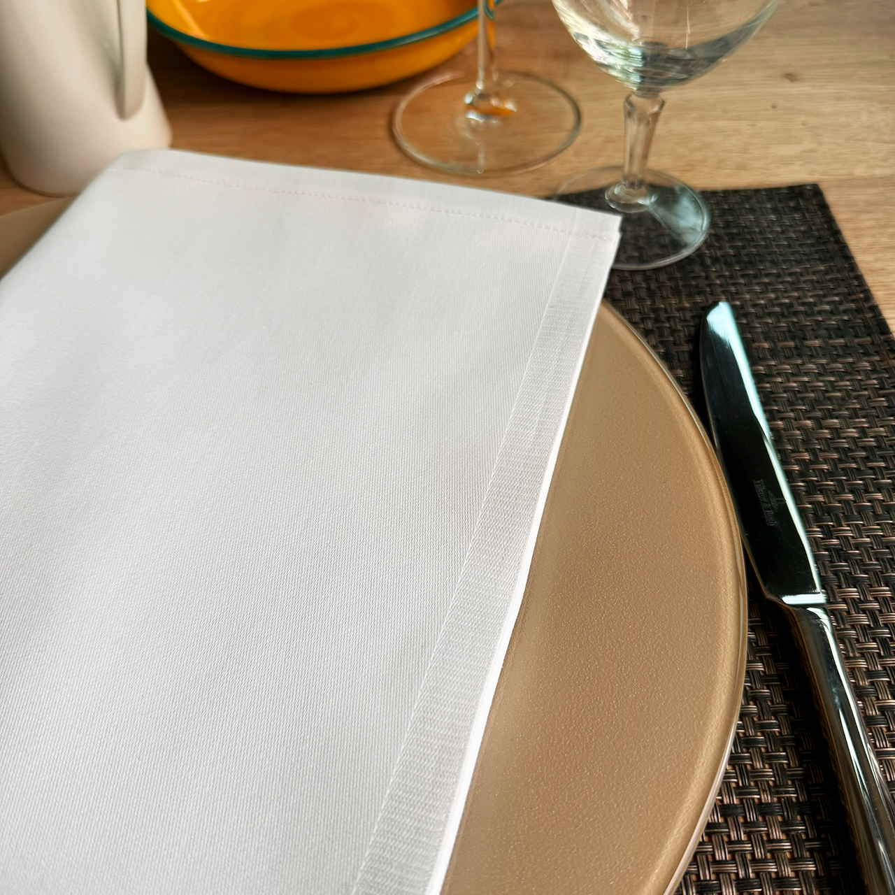 50 cloth napkins, white, without pattern, 50x50
