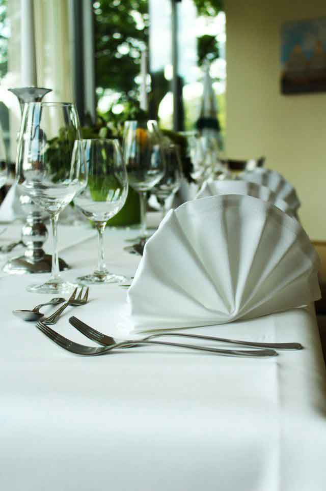 Freshly starched cloth napkins