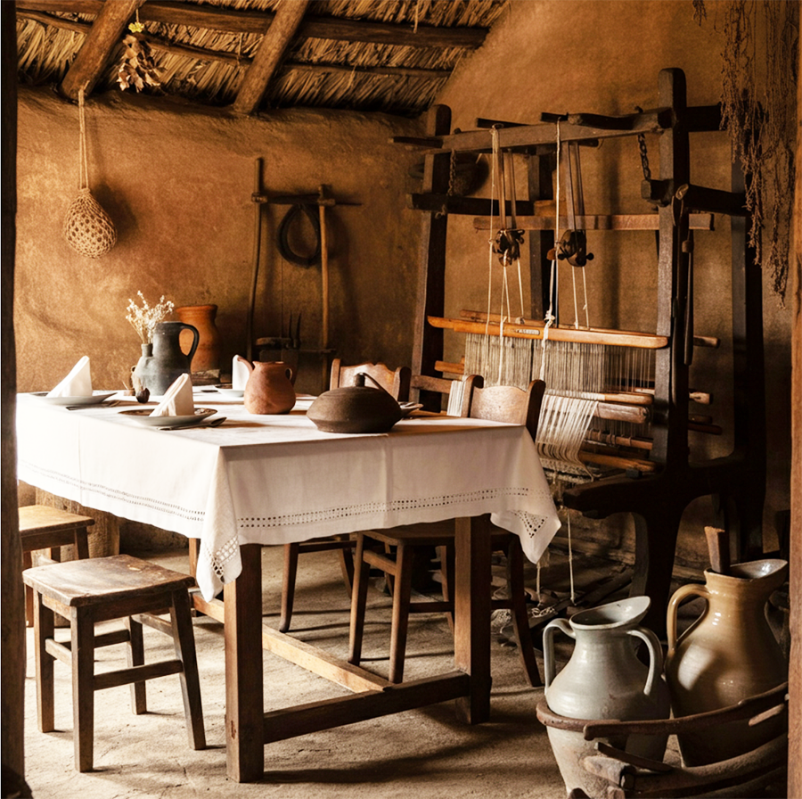 Fine linen napkins with elegant hemstitch